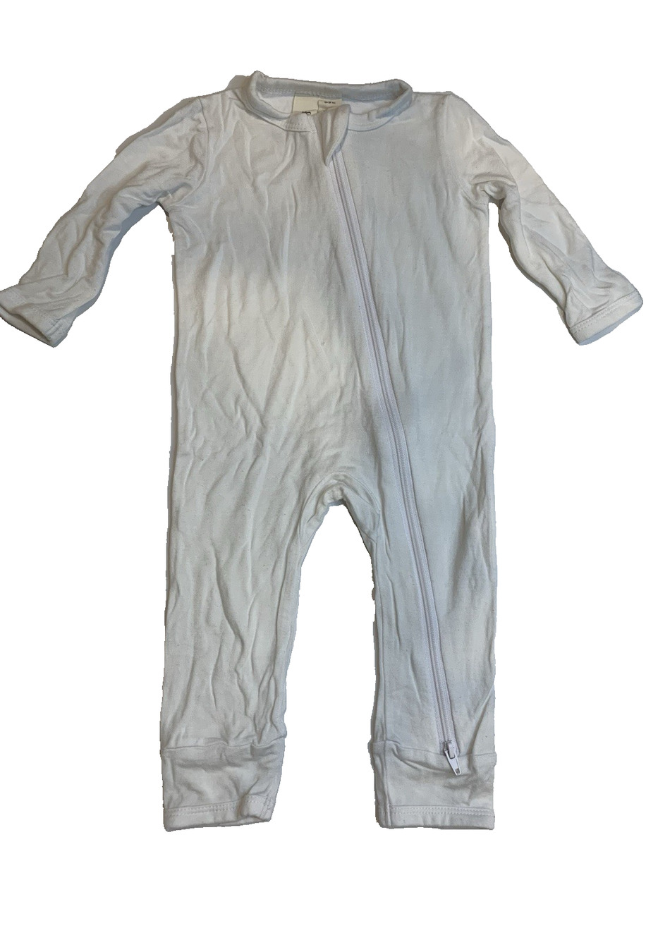 Kyte Baby Bamboo Zip Sleeper Footless Pajamas White 0-3 Months